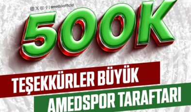 Amedspor, Taraftarına Sosyal Medya Teşekkürü Yaptı: 500 bin takipçiye ulaştık!
