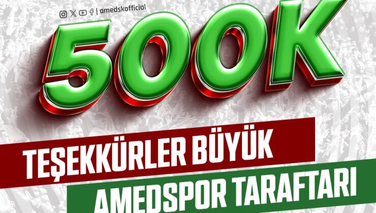 Amedspor, Taraftarına Sosyal Medya Teşekkürü Yaptı: 500 bin takipçiye ulaştık!