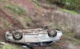 Gölbaşı’nda şarampolde kaza: 2 yaralı