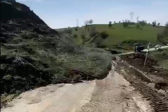 Heyelan anı saniye saniye kaydedildi