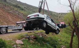 Kahramanmaraş’ta otomobil gölete uçtu