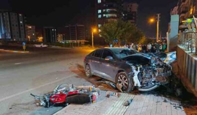 Otomobil ile motosiklet çarpıştı: 1 yaralı