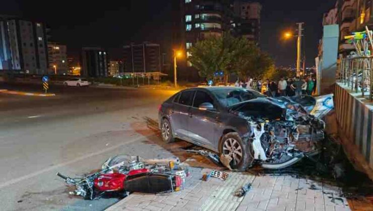 Otomobil ile motosiklet çarpıştı: 1 yaralı