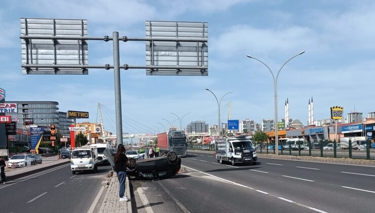 Takla atan araçtan burnu bile kanamadan çıktı