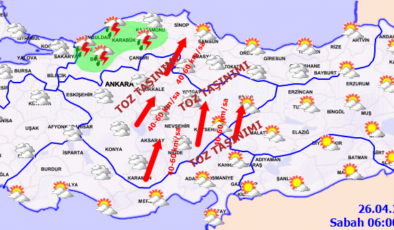 Türkiye genelinde yağış ve toz taşınımı bekleniyor