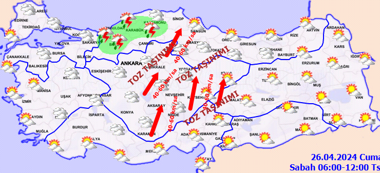 Türkiye genelinde yağış ve toz taşınımı bekleniyor