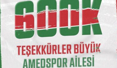 Amedspor’dan ‘600 K’ teşekürü