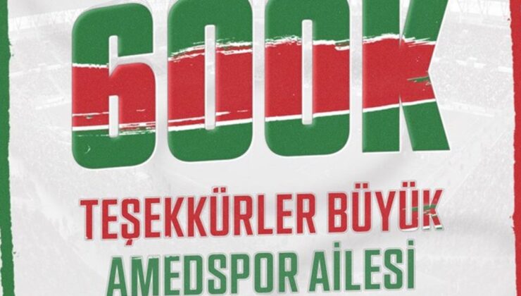 Amedspor’dan ‘600 K’ teşekürü