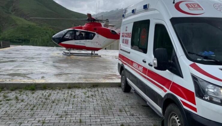 Van’da apandisit hastası için helikopter seferi