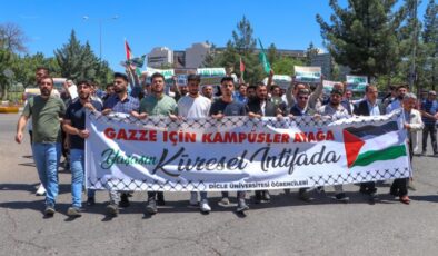 Dicle Üniversitesi’nde Filistin’e destek yürüyüşü düzenlendi