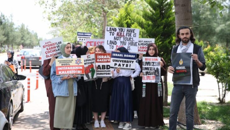 Diyarbakır’da üniversite öğrencilerinden İsrail’in Gazze’deki saldırılarına tepki