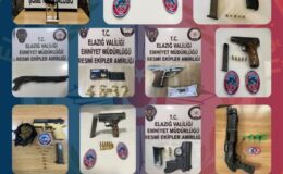 Elazığ’da 15 adet ruhsatsız silah ele geçirildi