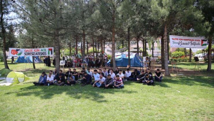 Gazze dayanışma çadırı Diyarbakır’da kuruldu