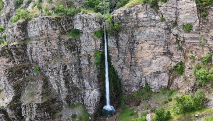 Gümüşkanat Şelalesi havadan görüntülendi