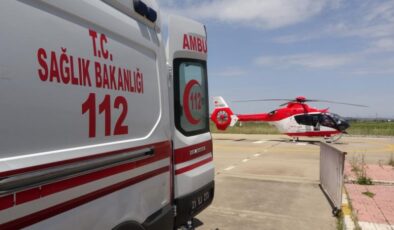Kaynar süt kazanına düşen çocuk için helikopter havalandı
