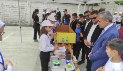 Sason’da öğrencilerden akıllı çöp kutusu projesi