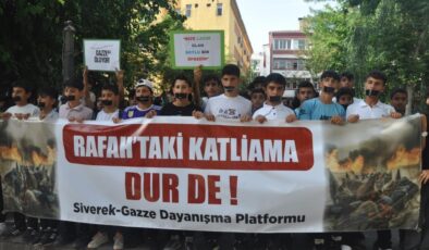 Siverek’te sesiz yürüyüşle İsrail protesto edildi