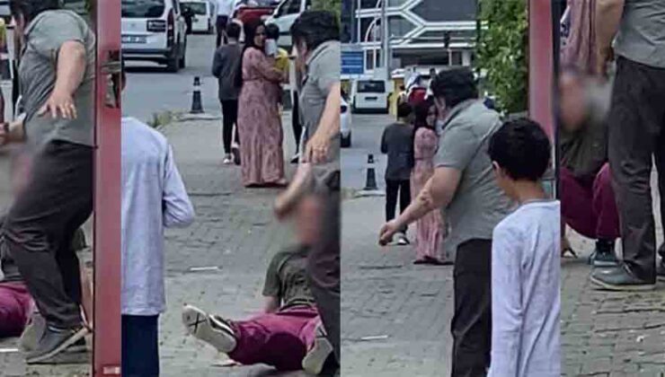 Sokak ortasında tekme tokat dövüldü