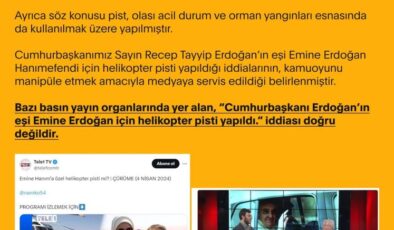 Yalanlama: Emine Erdoğan için pist iddiası