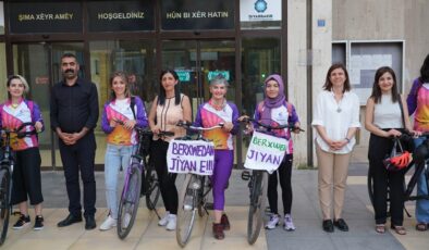 Eş Başkanlar kadın bisiklet grubunu ağırladı