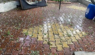 Fındık büyüklüğünde dolu yağdı