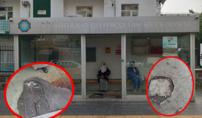 Diyarbakır’da belediyeye ait otobüs duraklarının hali içler acısı