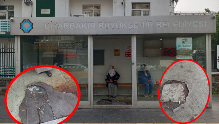 Diyarbakır’da belediyeye ait otobüs duraklarının hali içler acısı