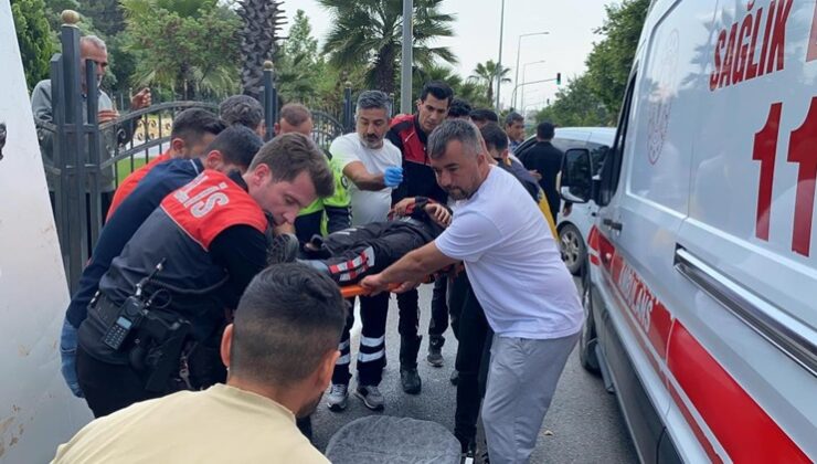 Yunus polislerinin motosikleti devrildi