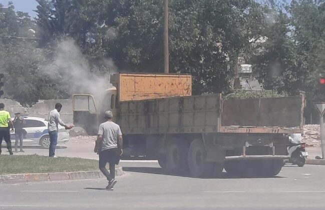 Adıyaman’da kamyon alev aldı