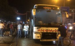 Batman’da yolcu otobüsü alev alev yandı