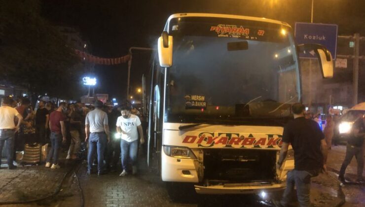 Batman’da yolcu otobüsü alev alev yandı