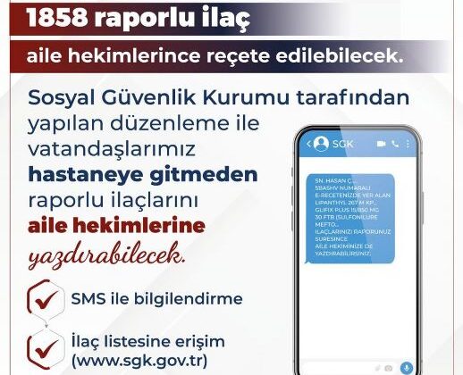Aile Hekimleri bin 858 Raporlu İlacı Reçete Edebilecek