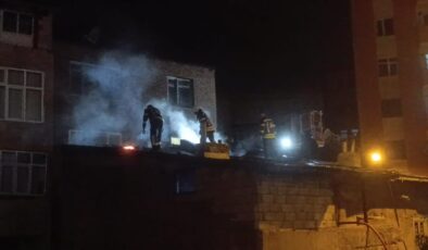 Erzurum’da metruk binada yangın paniği