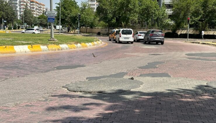Diyarbakır Fırat Bulvarı’ndaki bakımsız kavşak sürücüleri zorluyor