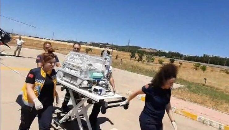 Çermik’te 1 günlük bebek ambulans helikopterle hastaneye sevk edildi