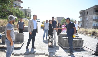 Bismil’de kilitli parke taş döşeme çalışması