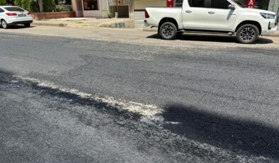 Asfaltlama çalışmasında özensizlik