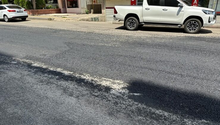 Asfaltlama çalışmasında özensizlik