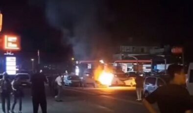 Diyarbakır’da öğrenci servisi alevlere teslim oldu