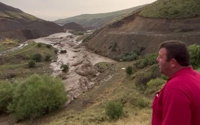 Erzurum’da sel ve taşkınlar korkutucu manzaralar yarattı