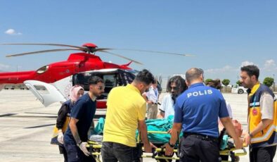 Hasta, ambulans helikopterle Adana’ya sevk edildi
