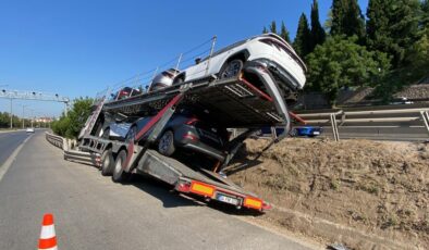 Sıfır Hyundai’ler kazada hasar gördü