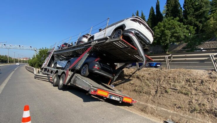 Sıfır Hyundai’ler kazada hasar gördü