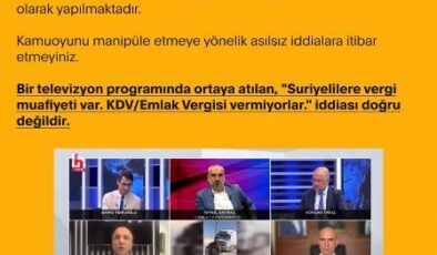 Suriyelilere vergi muafiyeti iddiası yalanlandı