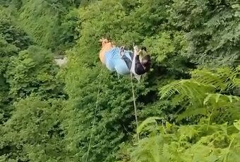 Teleferik arızasında çay kurtarma operasyonu