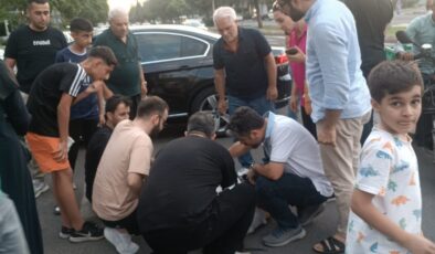 Her gün kazaların yaşandığı kavşakta bu kez araba motora çarptı