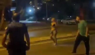 Bağımlı kadın sokakta kargaşa çıkardı
