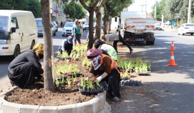 Bulvar ve caddelerde peyzaj çalışması yapıldı