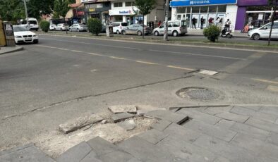 Diyarbakır’da kaldırımda bozulma