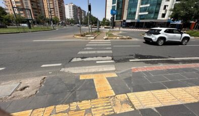 Kayapınar Caddesi’nde yaya güvenliği tehlikede!
